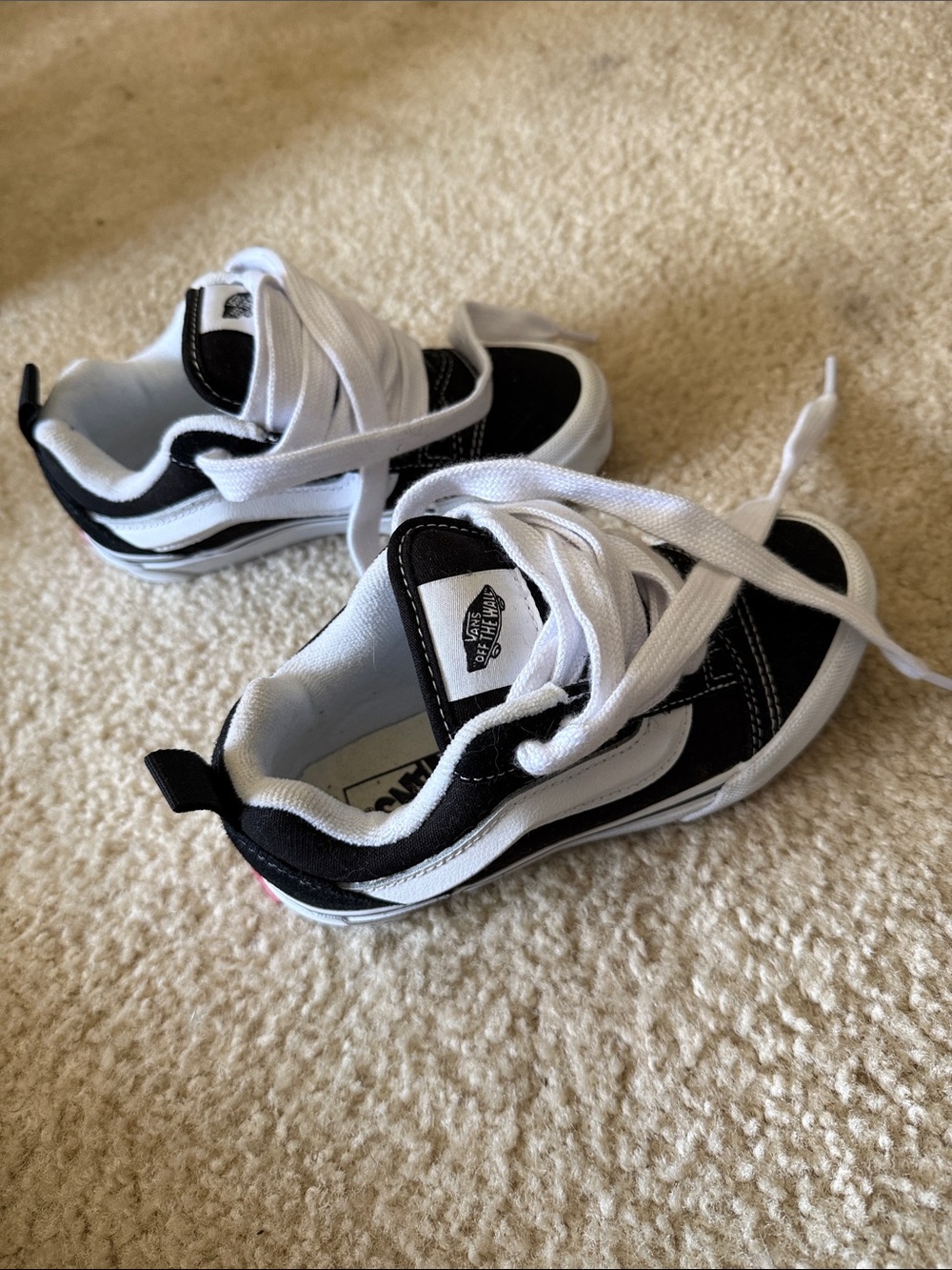Vans Kids Nu Skool Black and White Low-Top Skate Sneakers